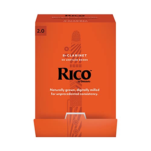 D’Addario Woodwinds - Rico Bb Clarinet Reeds - Reeds for Bb Clarinet - Crafted for Beginners, Students, Educators - Strength 2.5, 10-pack