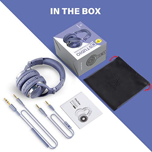 OneOdio Wired Over Ear Headphones Studio Monitor & Mixing DJ Stereo Headsets with 50mm Neodymium Drivers and 1/4 to 3.5mm Jack for AMP Computer Recording Podcast Keyboard Guitar Laptop - Black