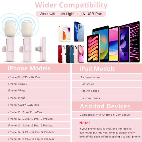 MAYBESTA Professional Wireless Lavalier Lapel Microphone for iPhone, iPad - Cordless Omnidirectional Condenser Recording Mic for Interview Video Podcast Vlog YouTube
