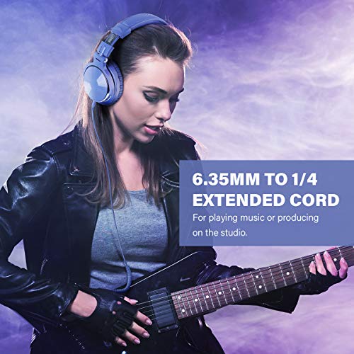 OneOdio Wired Over Ear Headphones Studio Monitor & Mixing DJ Stereo Headsets with 50mm Neodymium Drivers and 1/4 to 3.5mm Jack for AMP Computer Recording Podcast Keyboard Guitar Laptop - Black