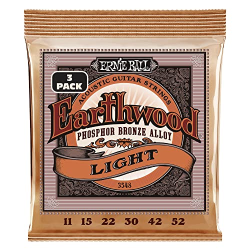 Ernie Ball Earthwood Light Phosphor Bronze Acoustic Guitar Strings, 11-52 Gauge (P02148)