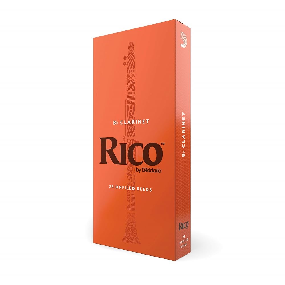 D’Addario Woodwinds - Rico Bb Clarinet Reeds - Reeds for Bb Clarinet - Crafted for Beginners, Students, Educators - Strength 2.5, 10-pack
