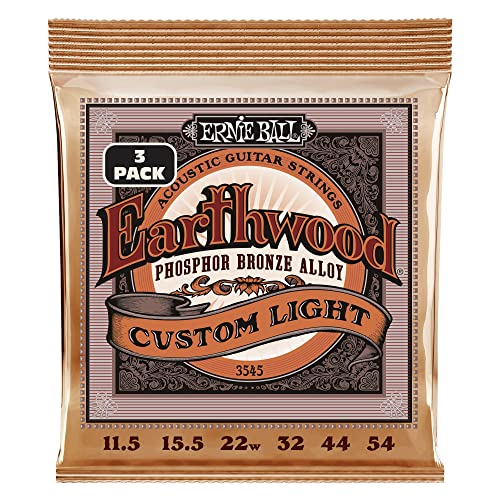Ernie Ball Earthwood Light Phosphor Bronze Acoustic Guitar Strings, 11-52 Gauge (P02148)