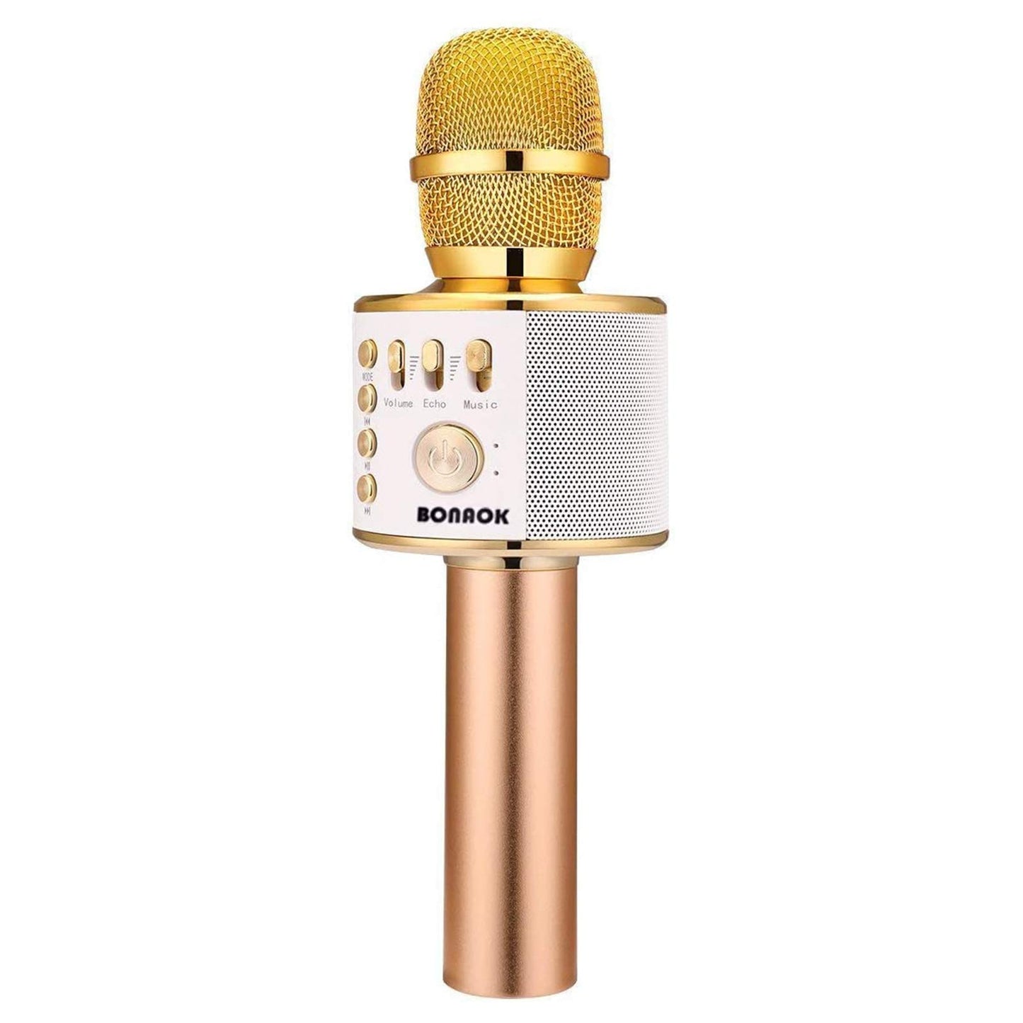 BONAOK Wireless Bluetooth Karaoke Microphone, 3-in-1 Portable Handheld Mic Speaker for All Smartphones,Gifts for Girls Kids Adults All Age Q37(Rose Gold)