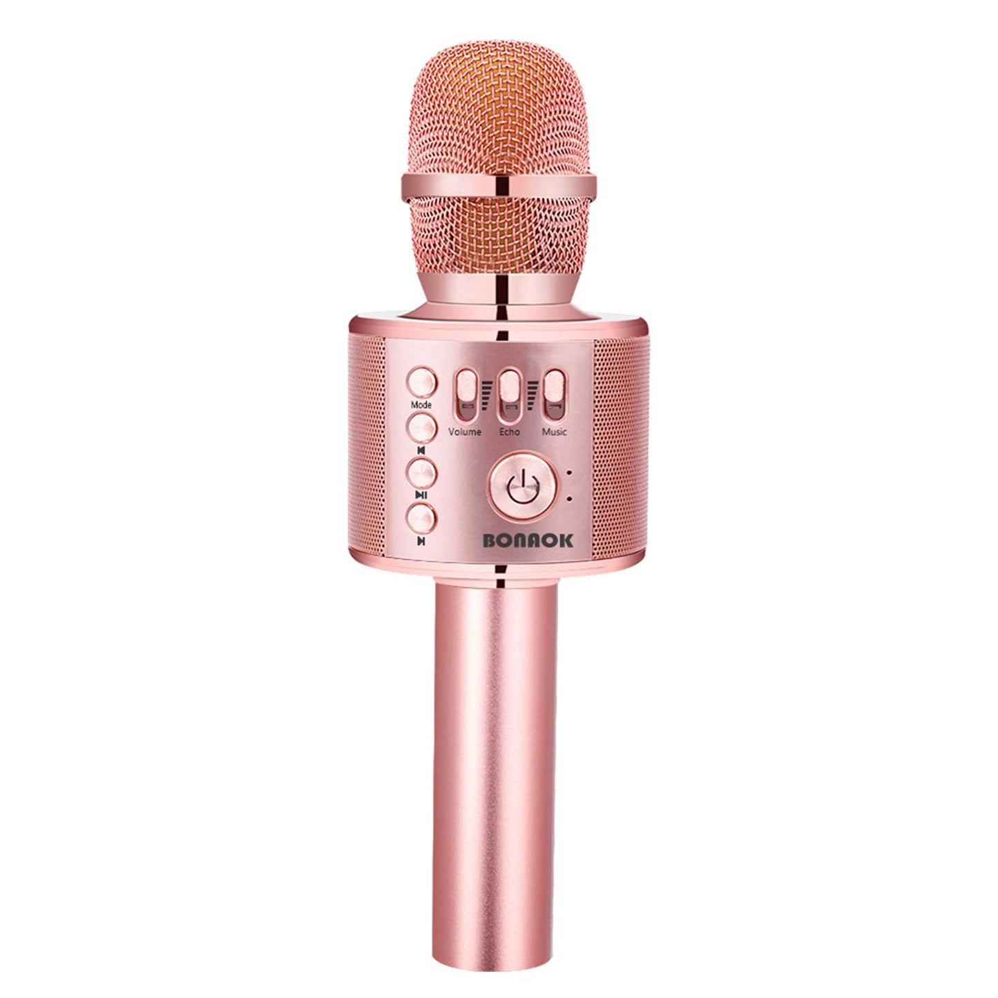 BONAOK Wireless Bluetooth Karaoke Microphone, 3-in-1 Portable Handheld Mic Speaker for All Smartphones,Gifts for Girls Kids Adults All Age Q37(Rose Gold)