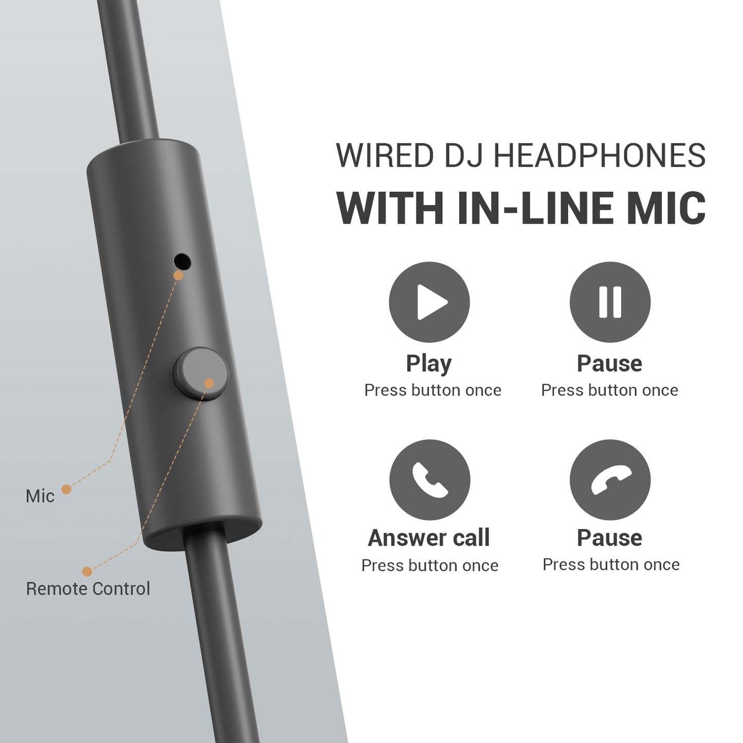 OneOdio Wired Over Ear Headphones Studio Monitor & Mixing DJ Stereo Headsets with 50mm Neodymium Drivers and 1/4 to 3.5mm Jack for AMP Computer Recording Podcast Keyboard Guitar Laptop - Black