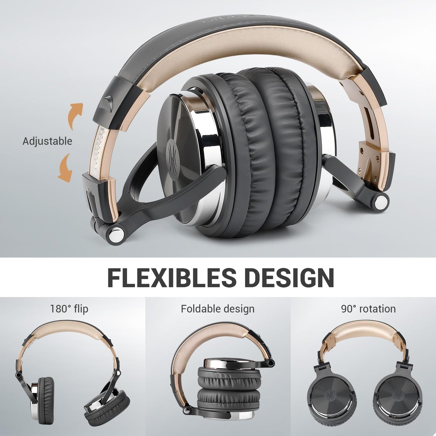 OneOdio Wired Over Ear Headphones Studio Monitor & Mixing DJ Stereo Headsets with 50mm Neodymium Drivers and 1/4 to 3.5mm Jack for AMP Computer Recording Podcast Keyboard Guitar Laptop - Black