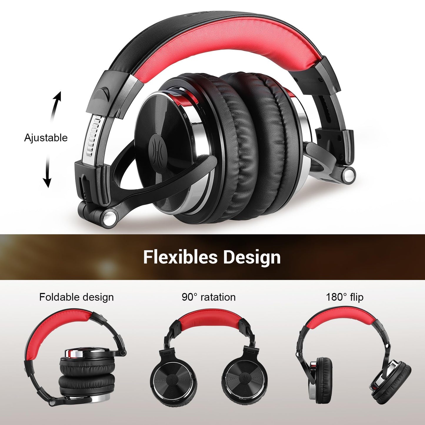 OneOdio Wired Over Ear Headphones Studio Monitor & Mixing DJ Stereo Headsets with 50mm Neodymium Drivers and 1/4 to 3.5mm Jack for AMP Computer Recording Podcast Keyboard Guitar Laptop - Black