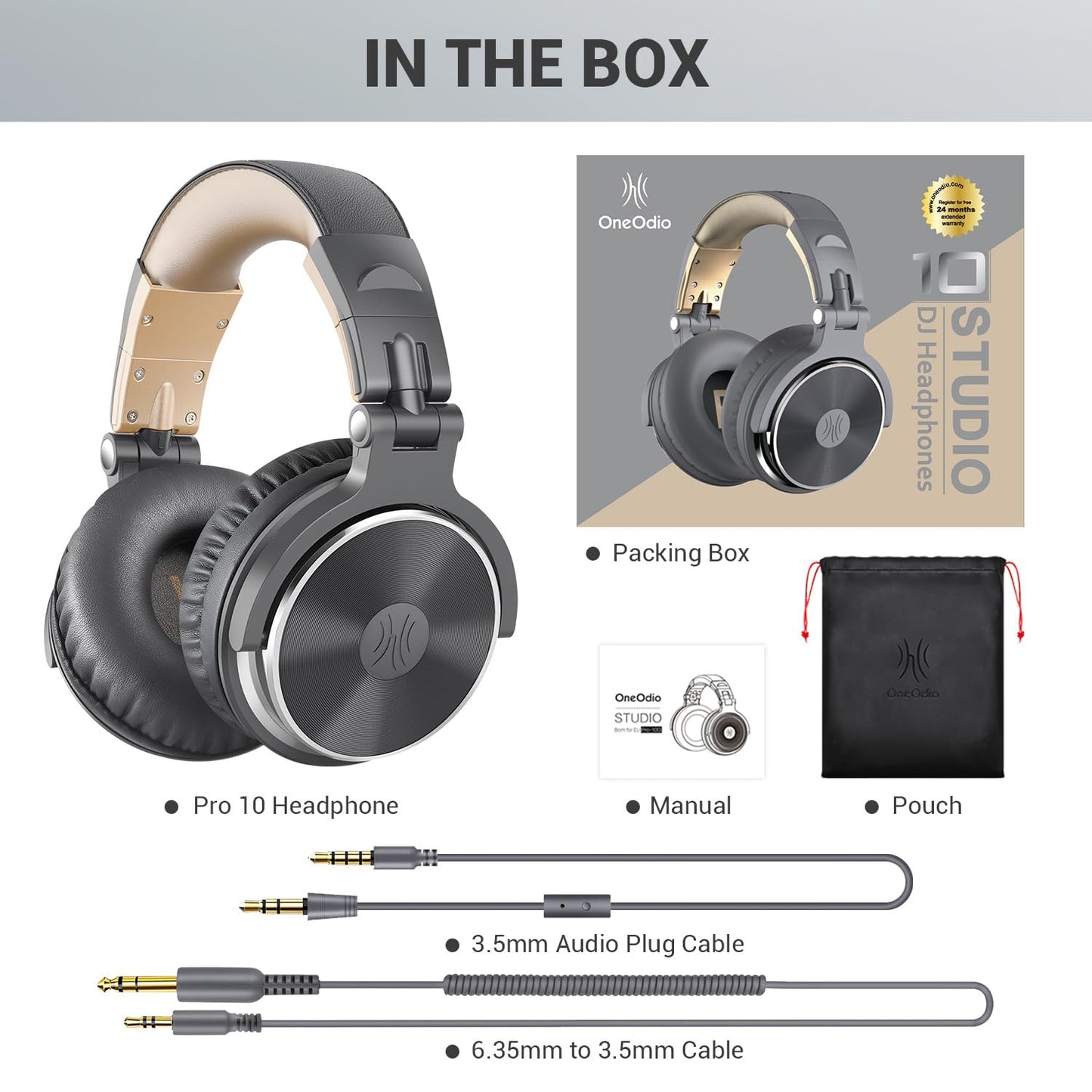 OneOdio Wired Over Ear Headphones Studio Monitor & Mixing DJ Stereo Headsets with 50mm Neodymium Drivers and 1/4 to 3.5mm Jack for AMP Computer Recording Podcast Keyboard Guitar Laptop - Black