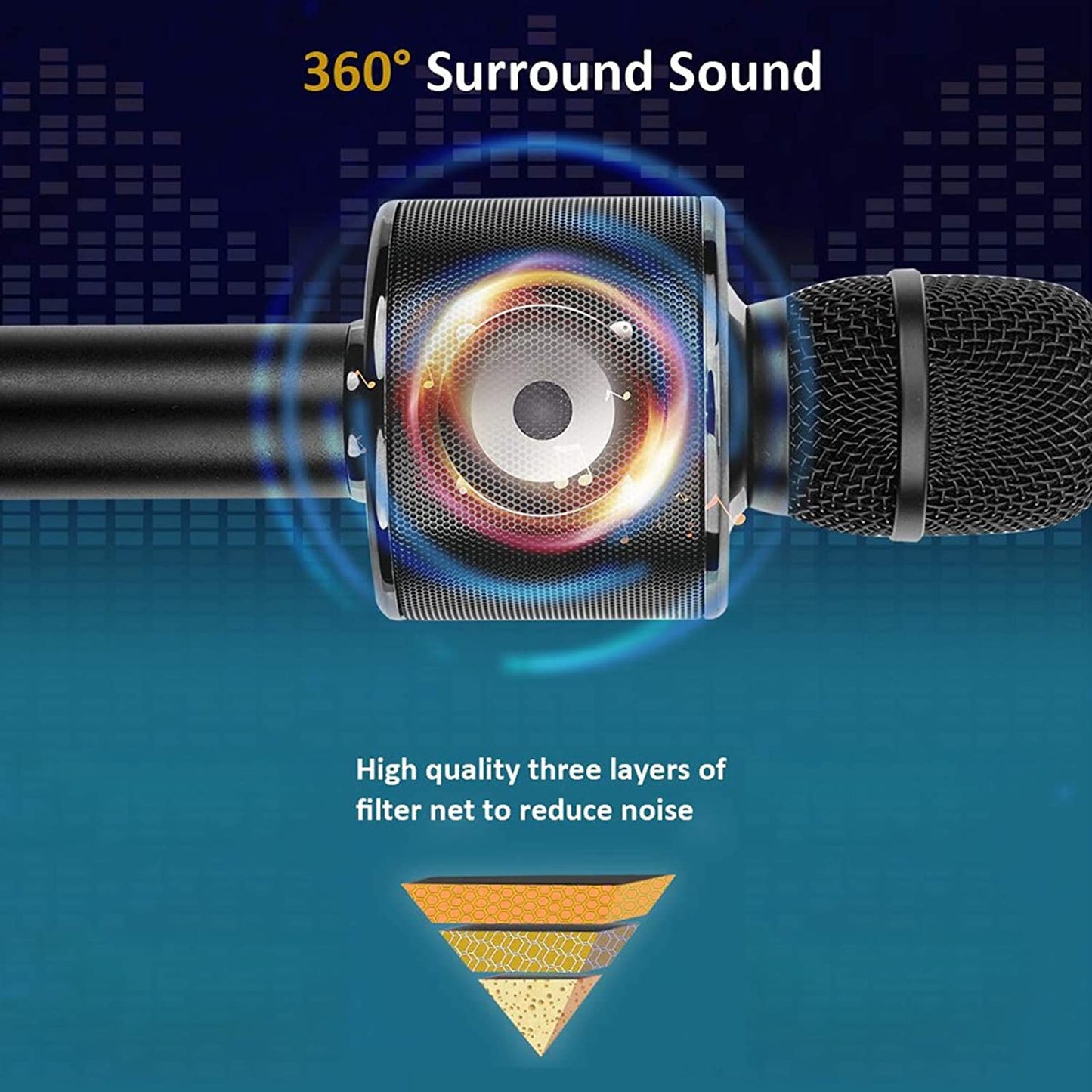 BONAOK Wireless Bluetooth Karaoke Microphone, 3-in-1 Portable Handheld Mic Speaker for All Smartphones,Gifts for Girls Kids Adults All Age Q37(Rose Gold)