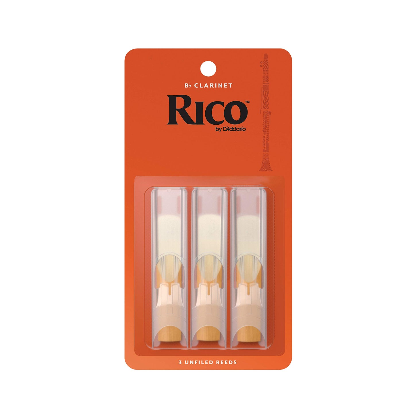 D’Addario Woodwinds - Rico Bb Clarinet Reeds - Reeds for Bb Clarinet - Crafted for Beginners, Students, Educators - Strength 2.5, 10-pack