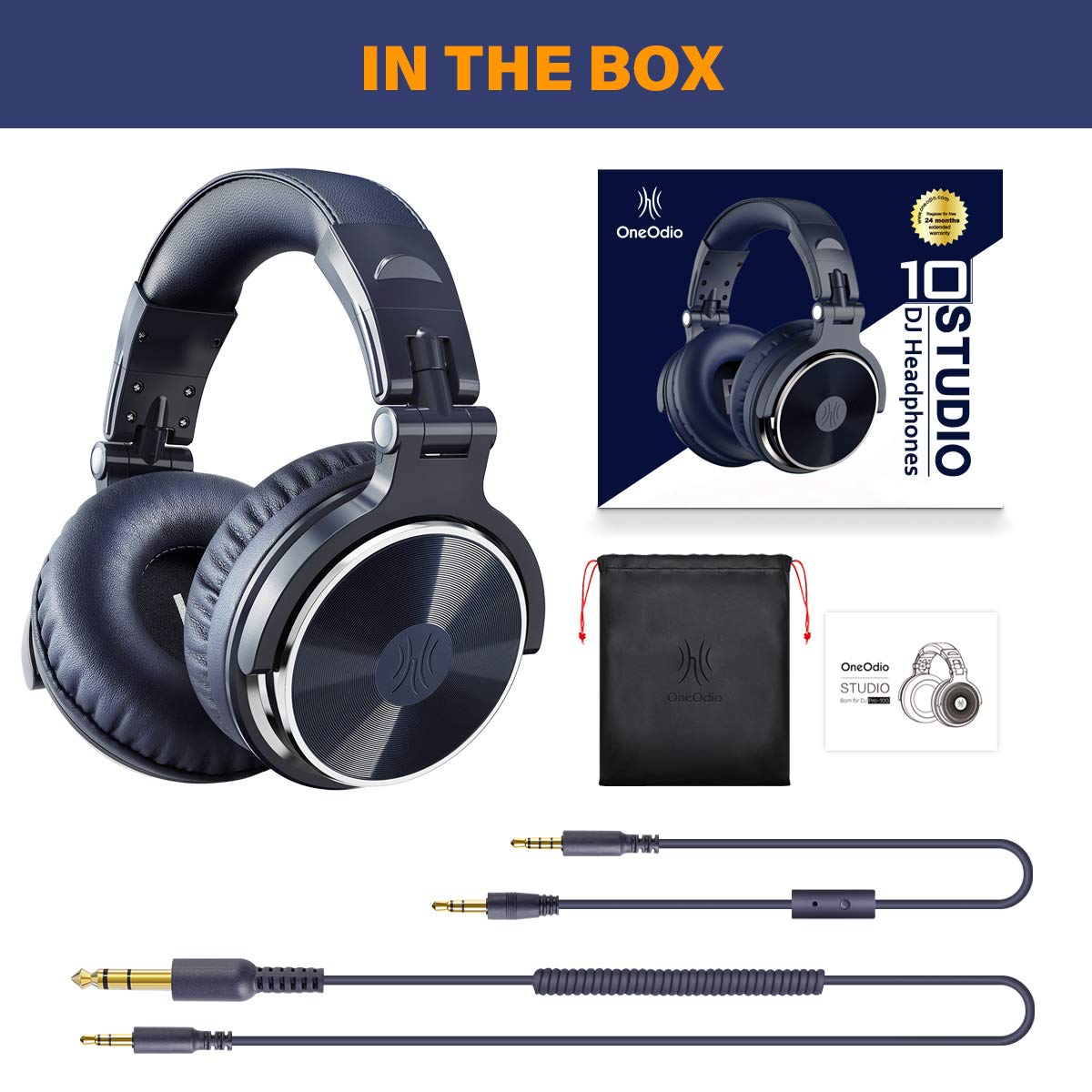 OneOdio Wired Over Ear Headphones Studio Monitor & Mixing DJ Stereo Headsets with 50mm Neodymium Drivers and 1/4 to 3.5mm Jack for AMP Computer Recording Podcast Keyboard Guitar Laptop - Black