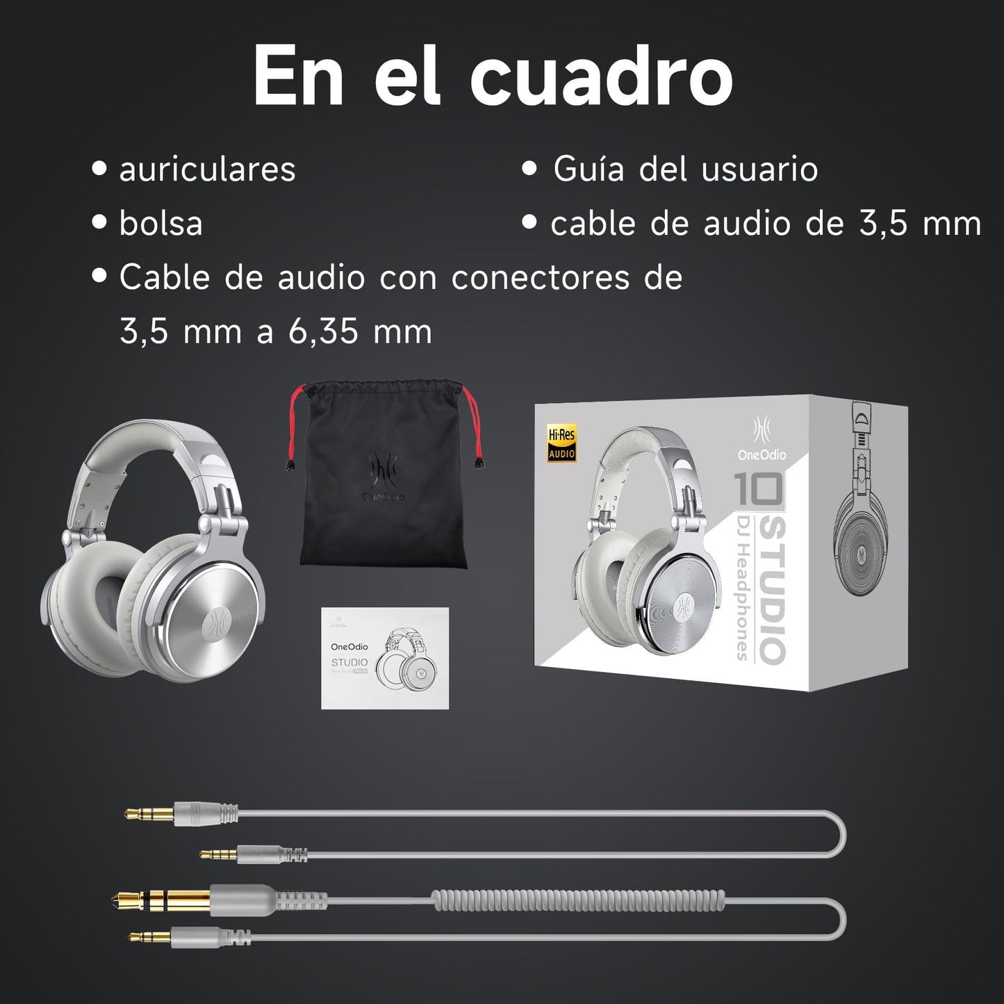 OneOdio Wired Over Ear Headphones Studio Monitor & Mixing DJ Stereo Headsets with 50mm Neodymium Drivers and 1/4 to 3.5mm Jack for AMP Computer Recording Podcast Keyboard Guitar Laptop - Black