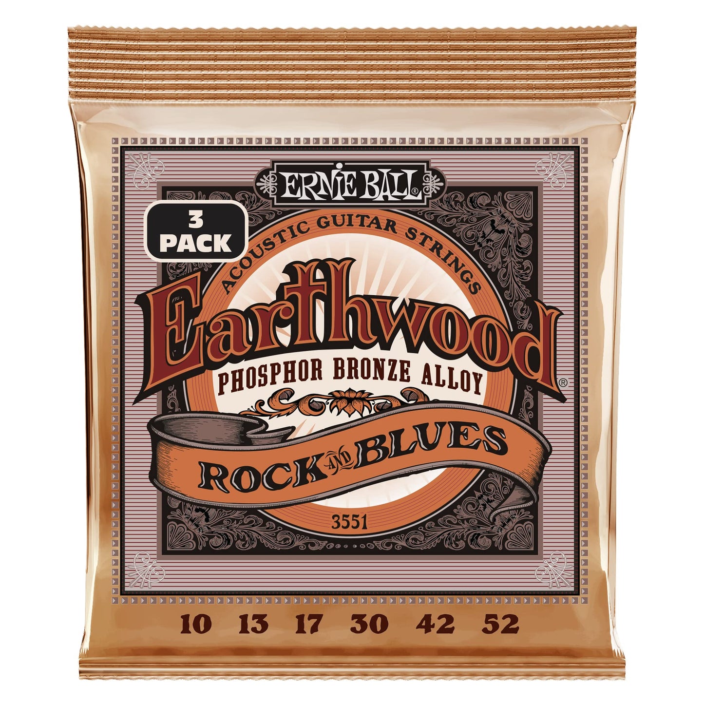 Ernie Ball Earthwood Light Phosphor Bronze Acoustic Guitar Strings, 11-52 Gauge (P02148)