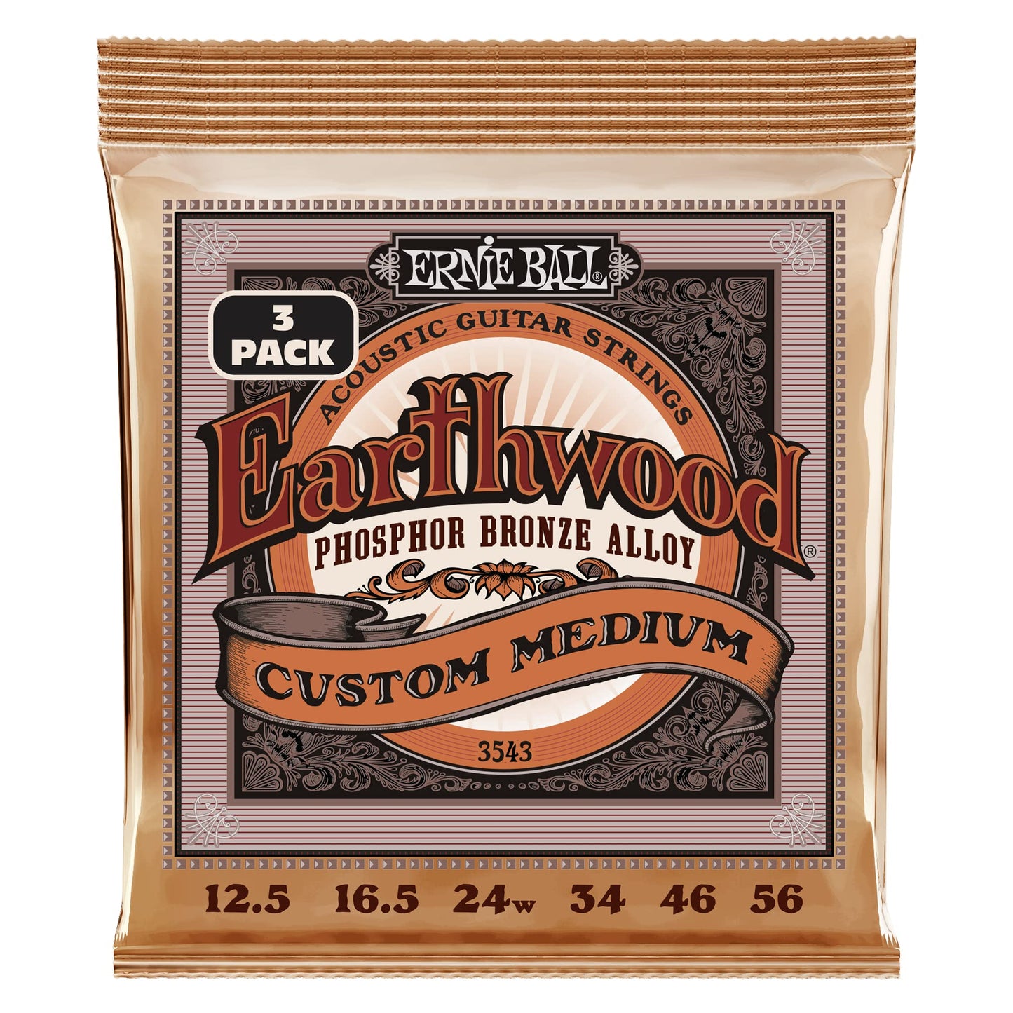 Ernie Ball Earthwood Light Phosphor Bronze Acoustic Guitar Strings, 11-52 Gauge (P02148)