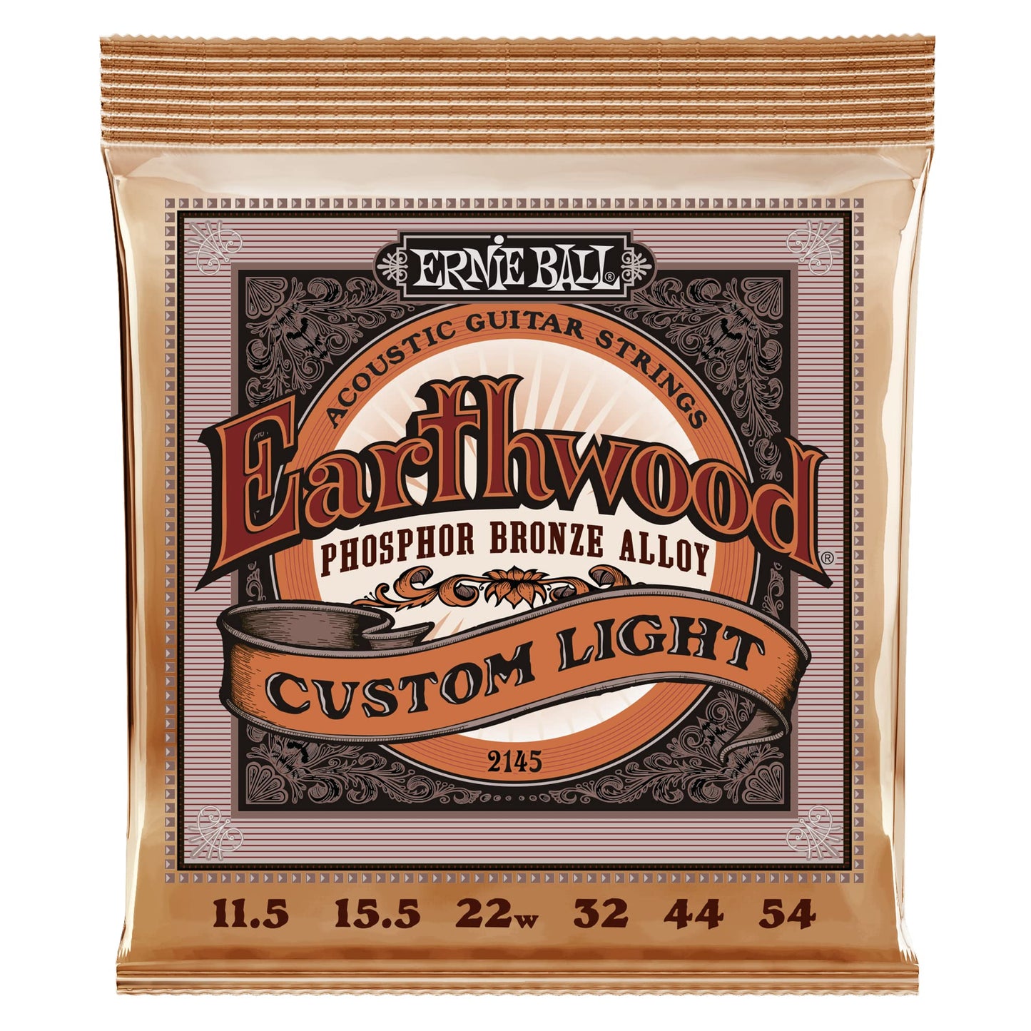 Ernie Ball Earthwood Light Phosphor Bronze Acoustic Guitar Strings, 11-52 Gauge (P02148)