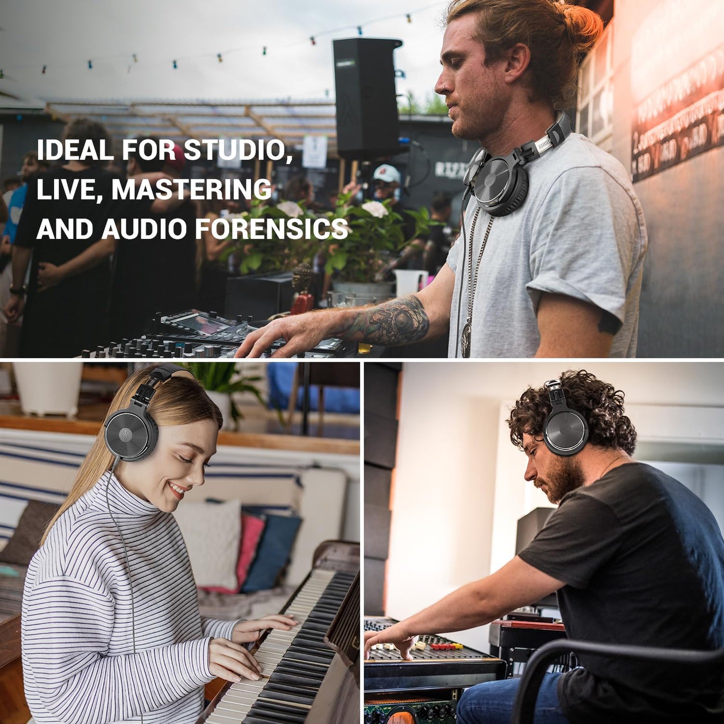 OneOdio Wired Over Ear Headphones Studio Monitor & Mixing DJ Stereo Headsets with 50mm Neodymium Drivers and 1/4 to 3.5mm Jack for AMP Computer Recording Podcast Keyboard Guitar Laptop - Black