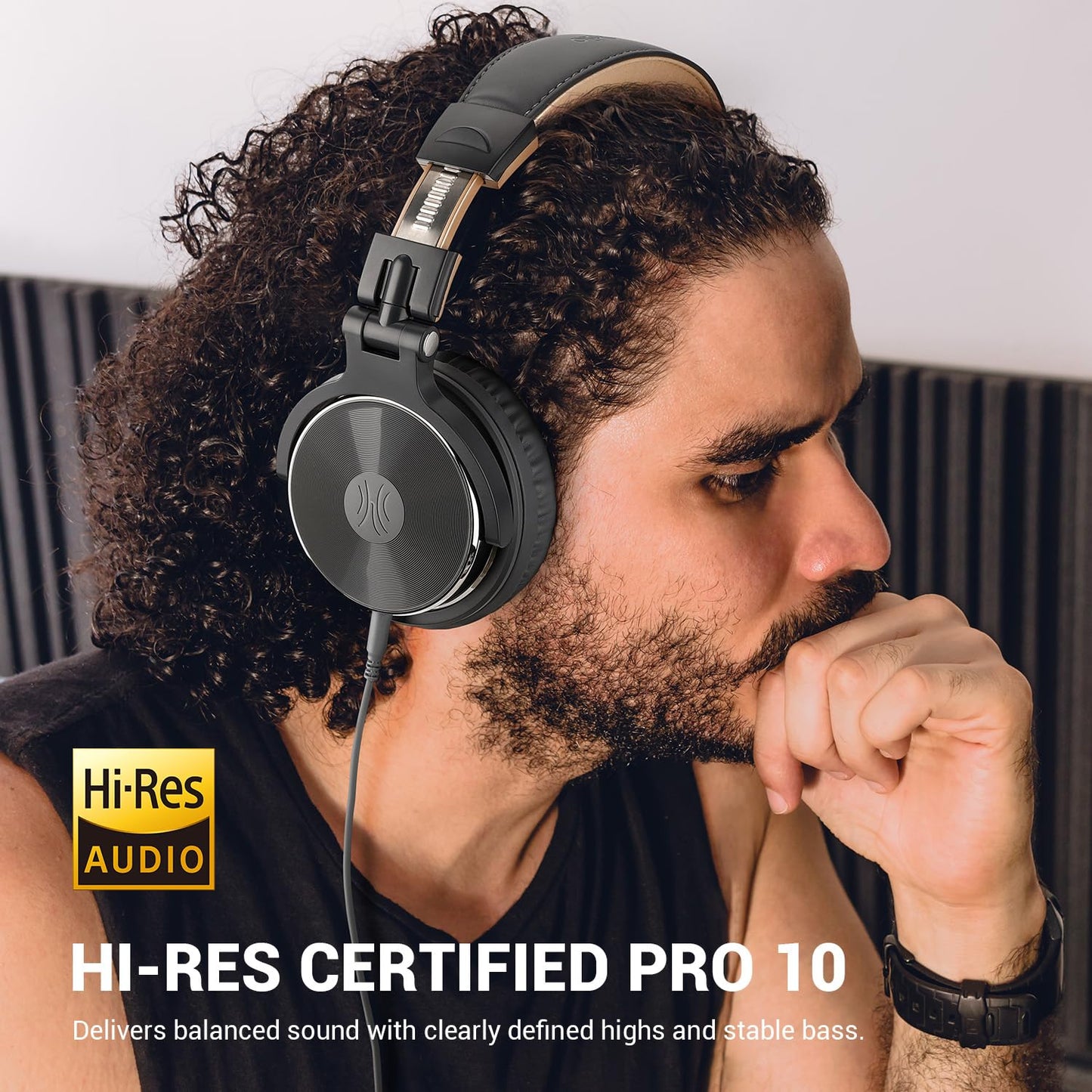 OneOdio Wired Over Ear Headphones Studio Monitor & Mixing DJ Stereo Headsets with 50mm Neodymium Drivers and 1/4 to 3.5mm Jack for AMP Computer Recording Podcast Keyboard Guitar Laptop - Black