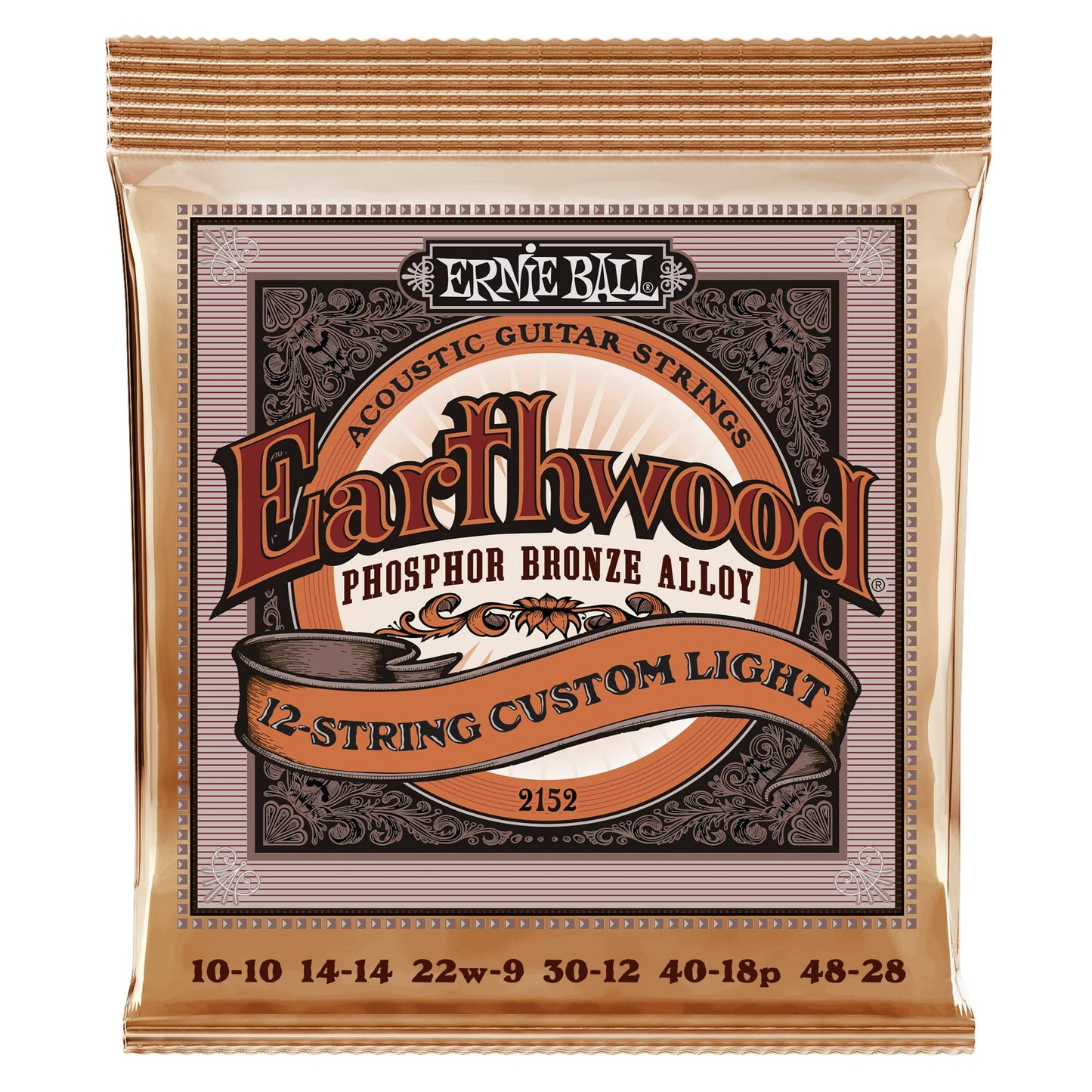 Ernie Ball Earthwood Light Phosphor Bronze Acoustic Guitar Strings, 11-52 Gauge (P02148)