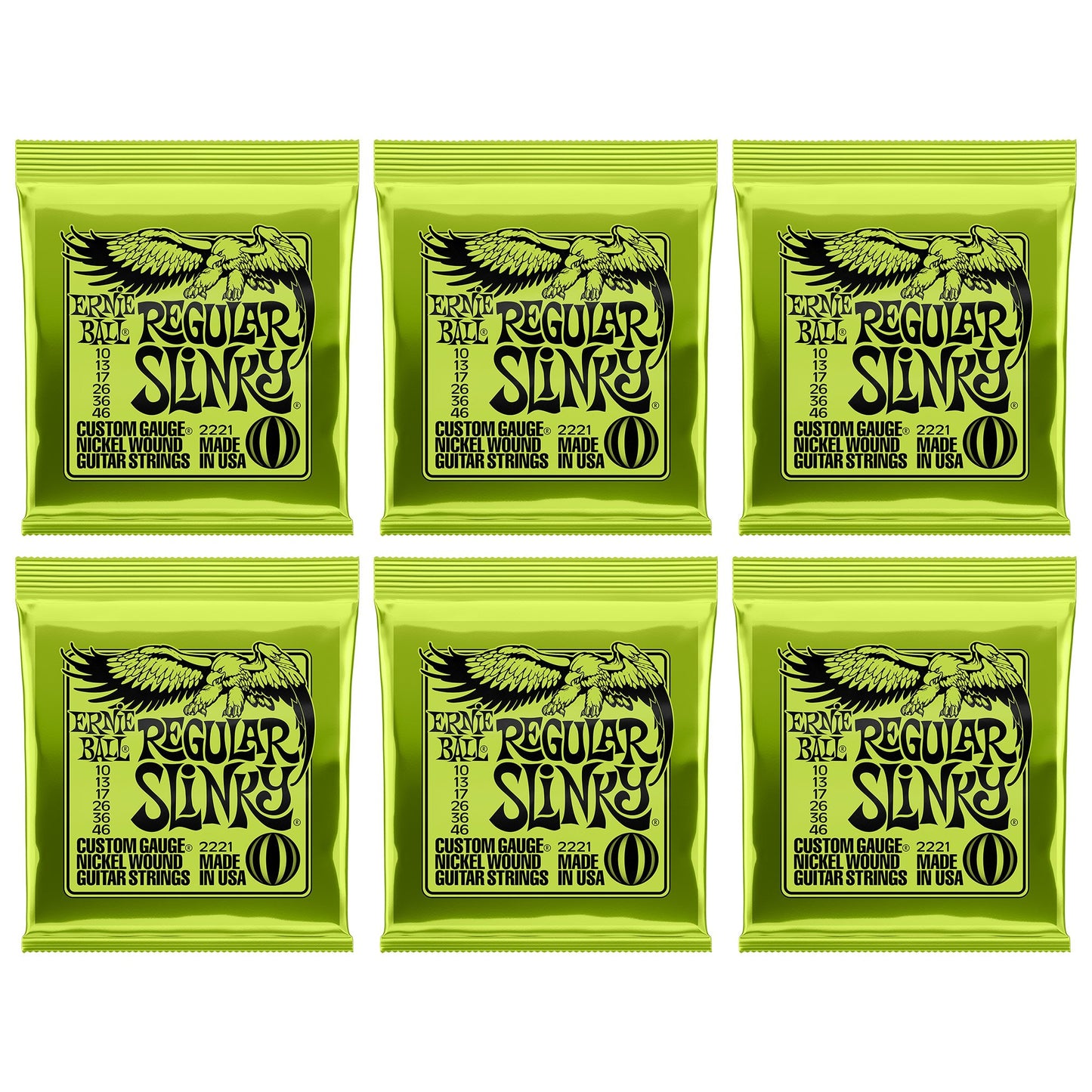 Ernie Ball Regular Slinky Nickel Wound Electric Guitar Strings 3 Pack - 10-46 Gauge