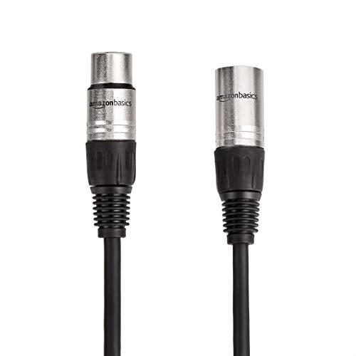 Amazon Basics XLR Microphone Cable for Speaker or PA System, All Copper Conductors, 6MM PVC Jacket, 6 Foot, Black