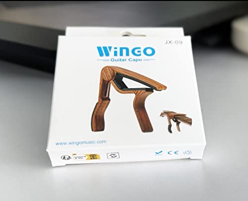 WINGO Guitar Capo for Acoustic and Electric Guitars - Rosewood Color with 5 Picks