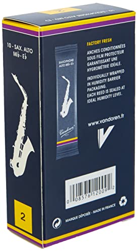 Vandoren SR213 Alto Sax Traditional Reeds Strength 3; Box of 10