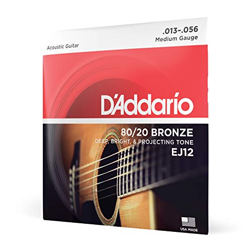 D'Addario Guitar Strings - Acoustic Guitar Strings - 80/20 Bronze - For 6 String Guitar - Deep, Bright, Projecting Tone - EJ11-3D - Light, 12-53 - 3-Pack.