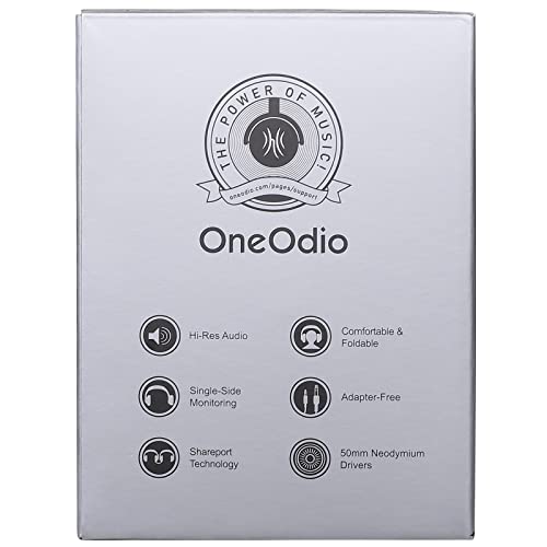 OneOdio Wired Over Ear Headphones Studio Monitor & Mixing DJ Stereo Headsets with 50mm Neodymium Drivers and 1/4 to 3.5mm Jack for AMP Computer Recording Podcast Keyboard Guitar Laptop - Black
