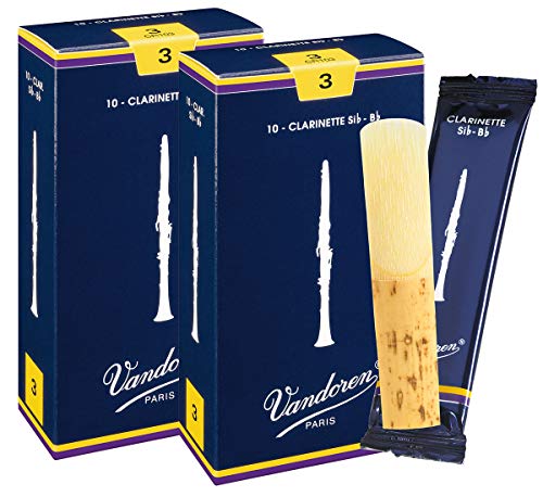 Vandoren CR103 Bb Clarinet Traditional Reeds Strength 3; Box of 10