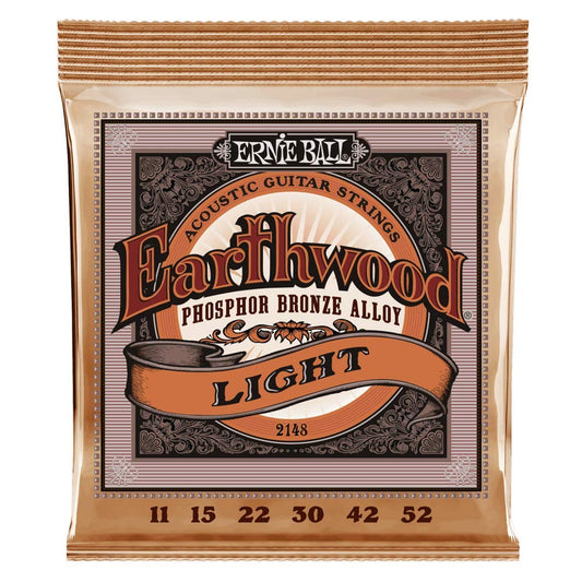 Ernie Ball Earthwood Light Phosphor Bronze Acoustic Guitar Strings, 11-52 Gauge (P02148)