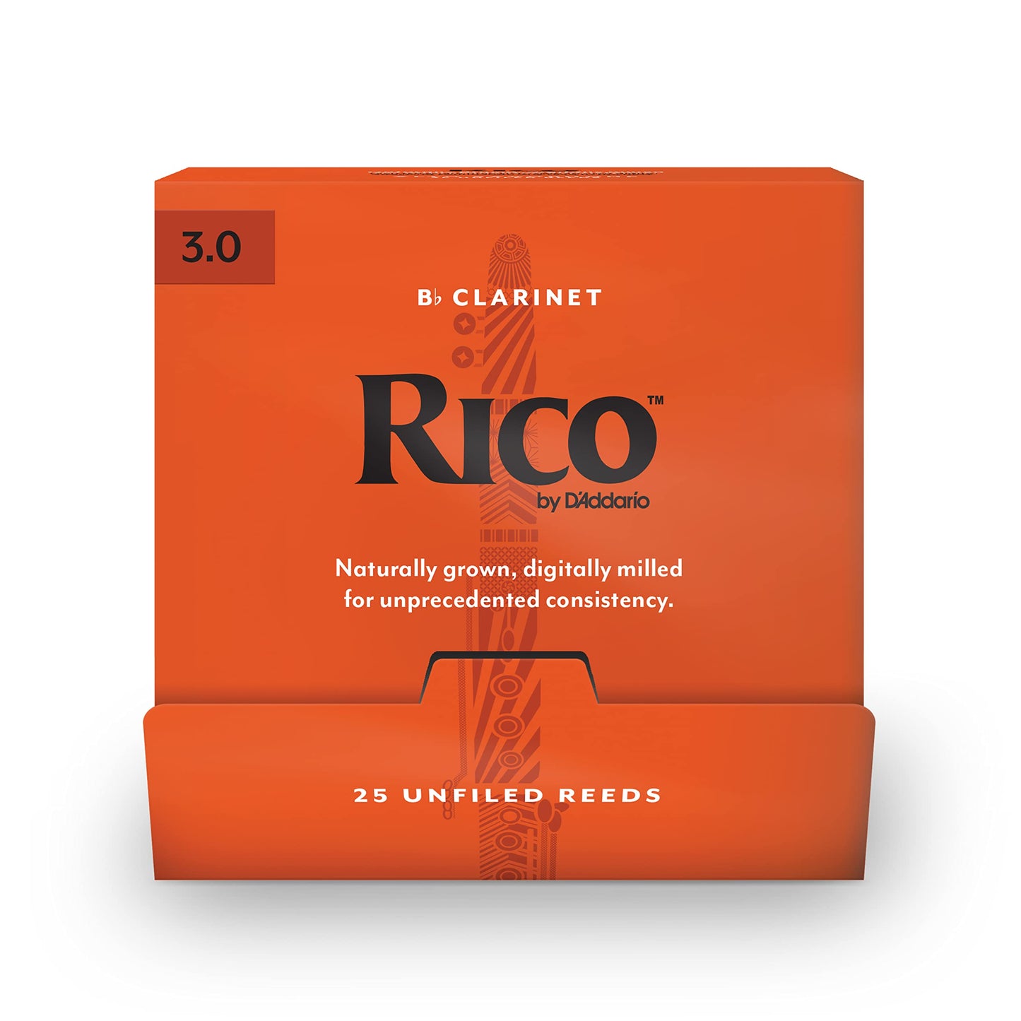 D’Addario Woodwinds - Rico Bb Clarinet Reeds - Reeds for Bb Clarinet - Crafted for Beginners, Students, Educators - Strength 2.5, 10-pack