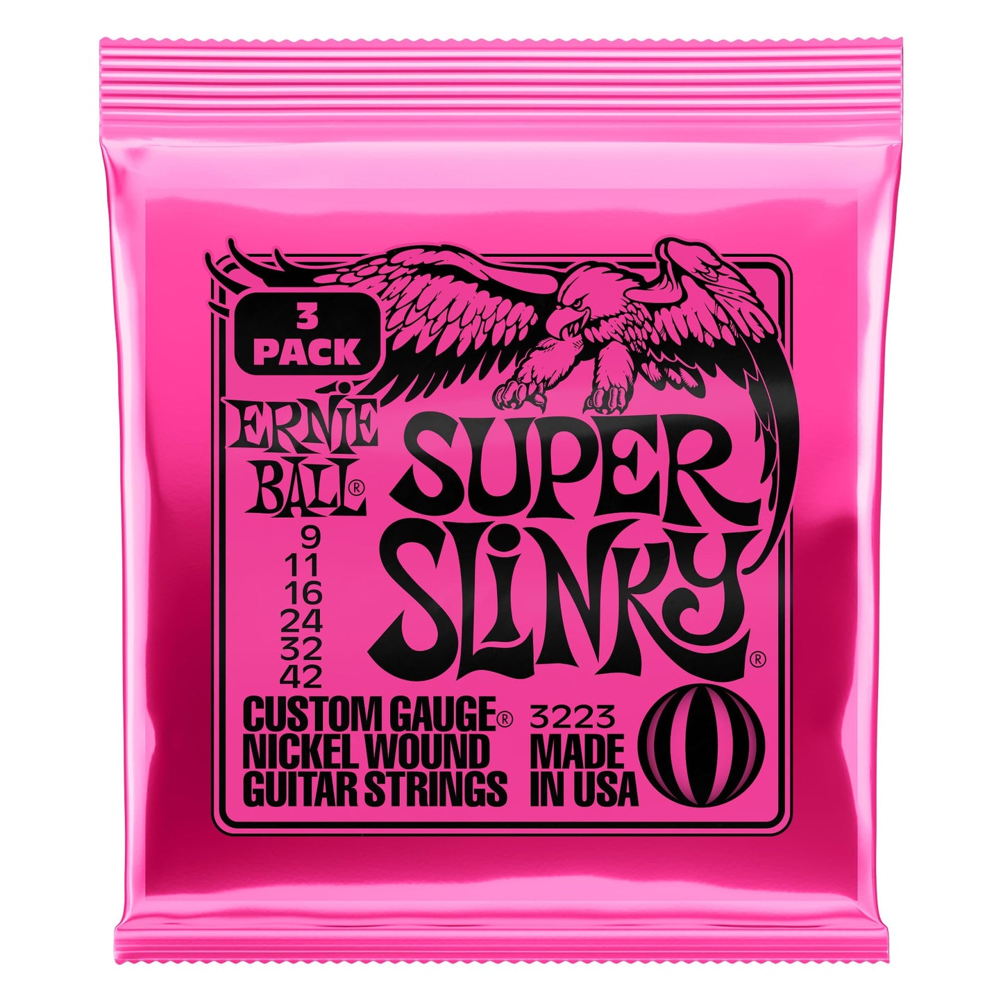 Ernie Ball Regular Slinky Nickel Wound Electric Guitar Strings 3 Pack - 10-46 Gauge