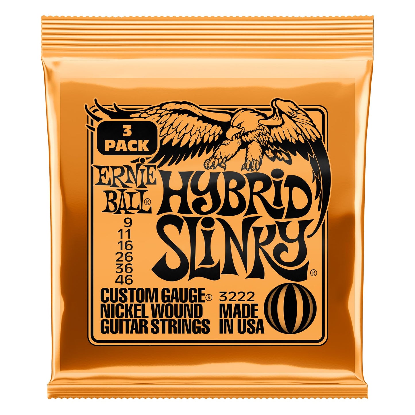 Ernie Ball Regular Slinky Nickel Wound Electric Guitar Strings 3 Pack - 10-46 Gauge