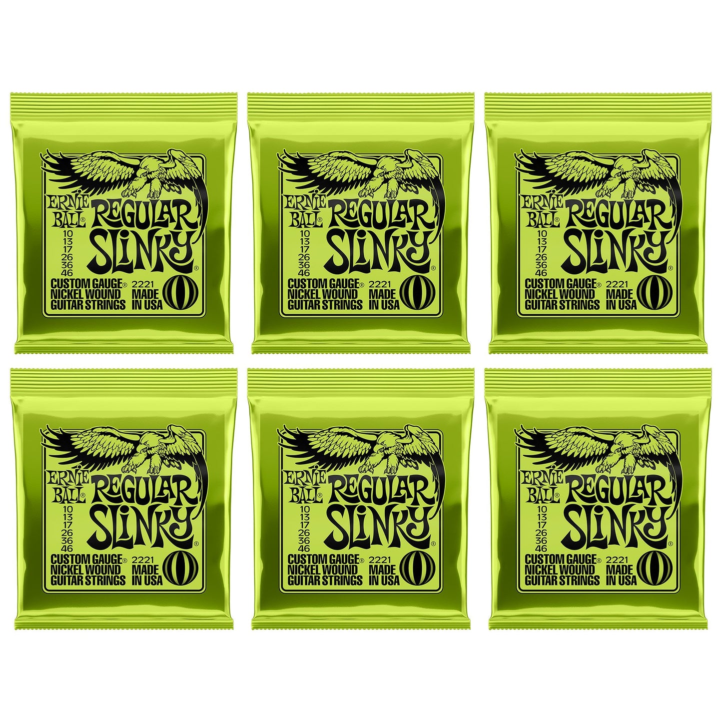 Ernie Ball Regular Slinky Nickel Wound Electric Guitar Strings 3 Pack - 10-46 Gauge